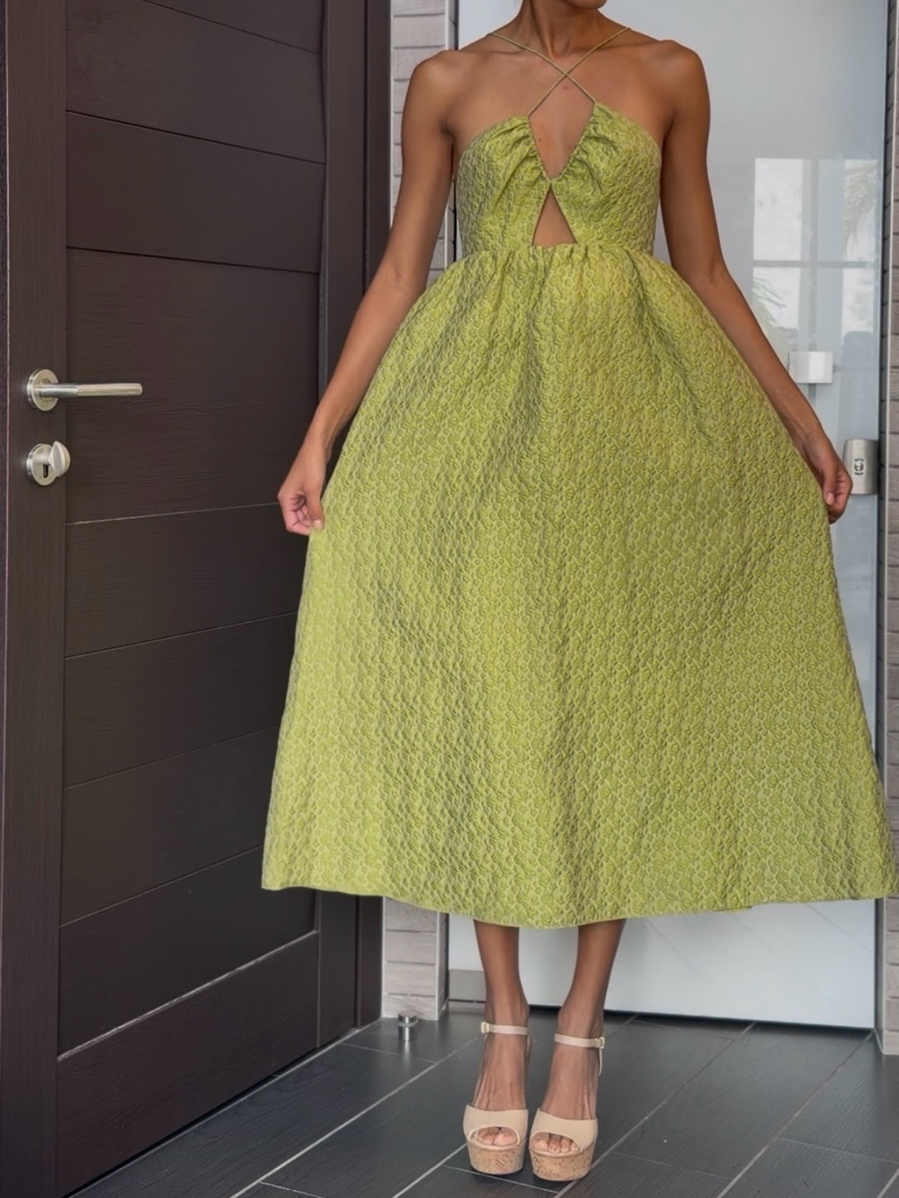 ASOS Yellow Ruched Sundress Spaghetti Strap - Picture 10 of 12